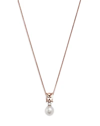 Bloomingdale's Fine Collection Morganite & Cultured Freshwater Pearl Pendant Necklace