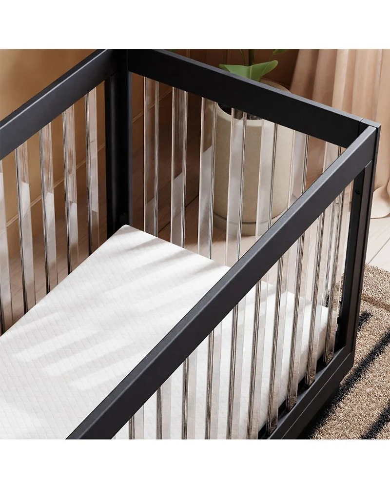Harlow Acrylic 3 in 1 Convertible Crib with Toddler Bed Conversion Kit