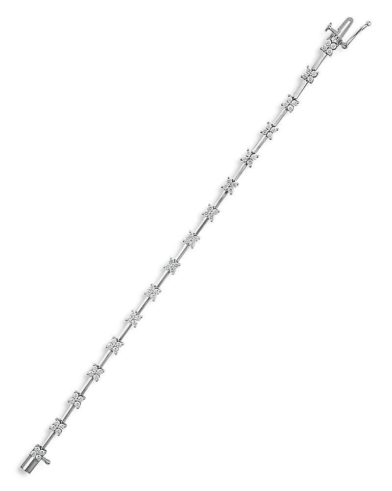 Bloomingdale's Fine Collection Diamond Flower Link Bracelet