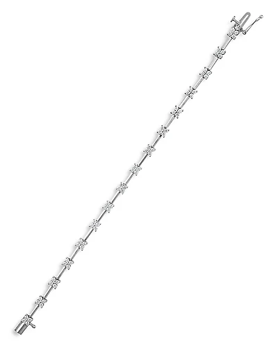 Bloomingdale's Fine Collection Diamond Flower Link Bracelet