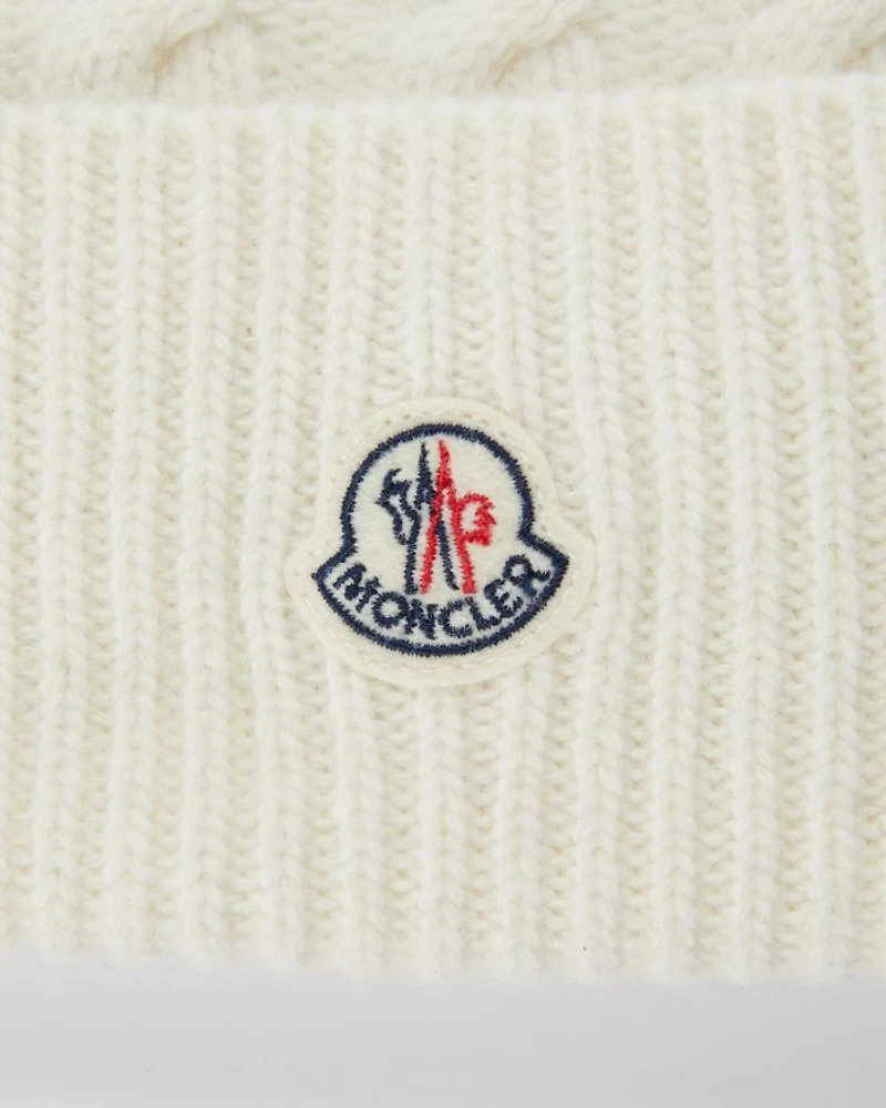 Wool Striped Cable Knit Hat