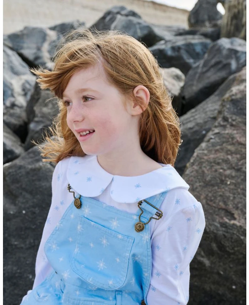 Girls Snowflake Print Peter Pan Collar Top - Baby, Little Kid, Big Kid