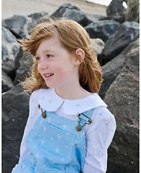 Girls Snowflake Print Peter Pan Collar Top - Baby, Little Kid, Big Kid