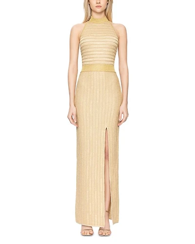Halter Eyelash Knit Gown
