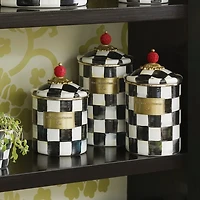 Courtly Check Enamel Canisters
