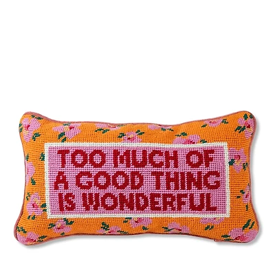Furbish Studio Too Much Needlepoint Decorative Pillow