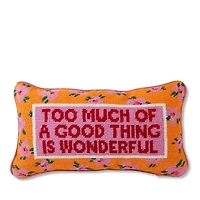 Furbish Studio Too Much Needlepoint Decorative Pillow