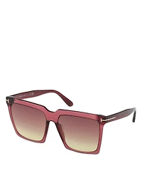 Tom Ford Bordeaux Square Acetate Sunglasses, 58mm