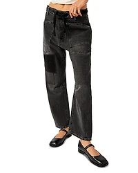 Free People We The Moxie Low Slung Pull On Barrel Jeans