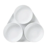 White Fluted 4 Piece Serving Set