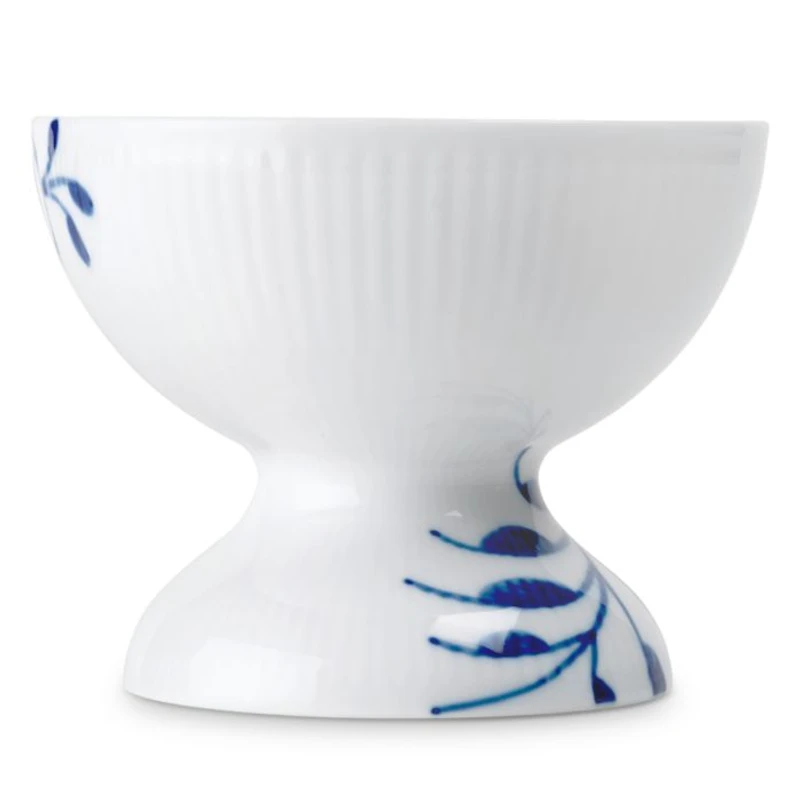 Blue Fluted Mega Footed Bowl
