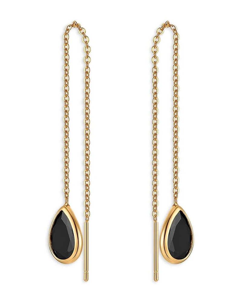 Barely There Teardrop Threader Earrings in 18K Gold Plated