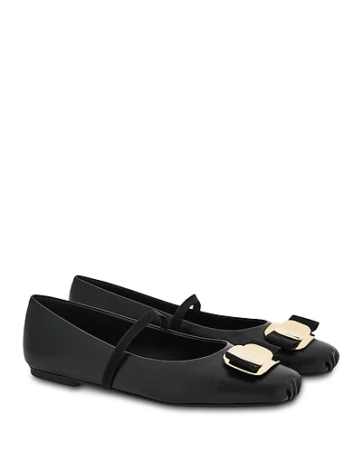 Ferragamo Women's Zina Bow Mary Jane Ballet Flats