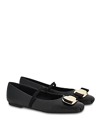 Ferragamo Women's Zina Bow Mary Jane Ballet Flats