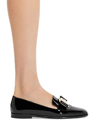 Women's Bow Patent Leather Loafers