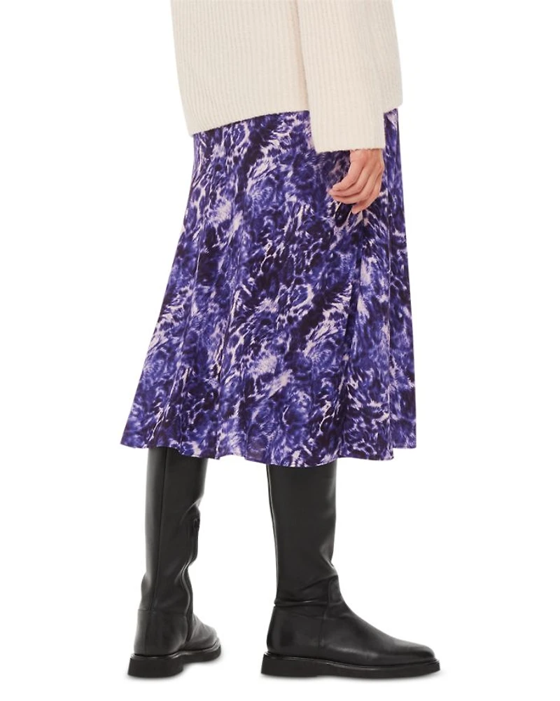 Glossy Leopard Bias Skirt