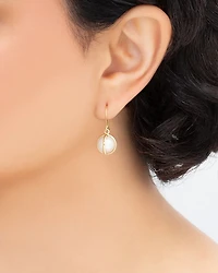 18K Yellow Gold Celeste Cultured Freshwater Pearl Drop Earrings