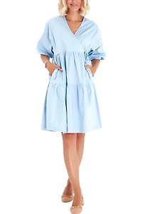 Accouchee Waterfall Tie Waist A-Line Maternity/Nursing Wrap Dress