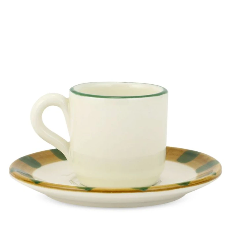 Old St. Nick Assorted Espresso Cups & Saucers, Set of 4
