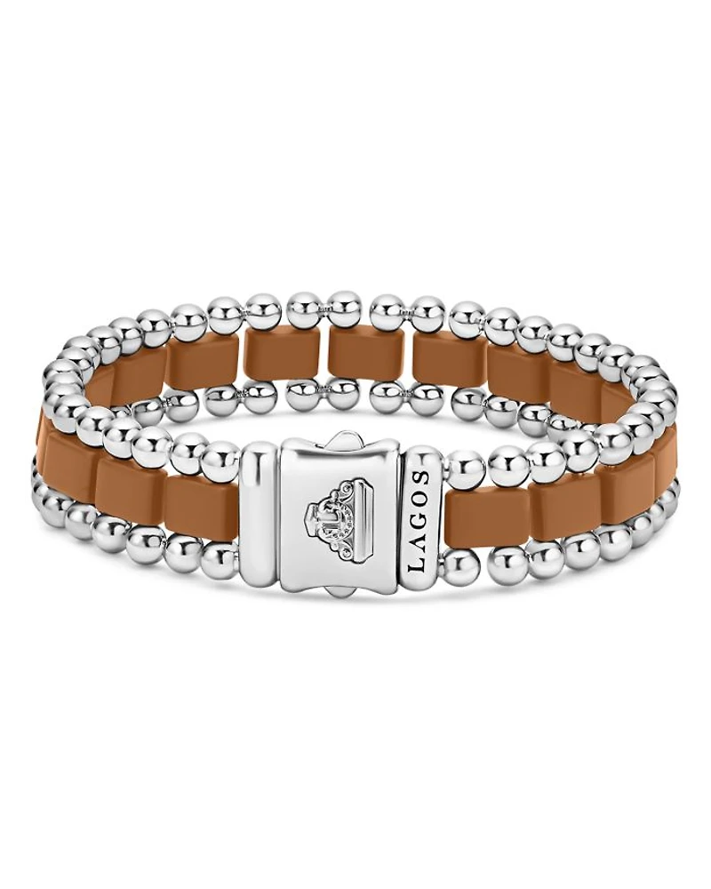 Men's Stainless Steel Anthem Tan & Caviar Beaded Bracelets