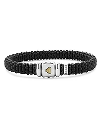 Men's 18K Yellow Gold & Sterling Silver Black Caviar Beaded Bracelet - Exclusive