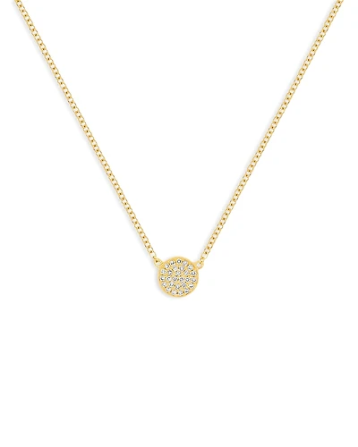 Ef Collection 14K Yellow Gold Diamond Mini Disc Pendant Necklace, 16-18