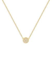 Ef Collection 14K Yellow Gold Diamond Mini Disc Pendant Necklace, 16-18