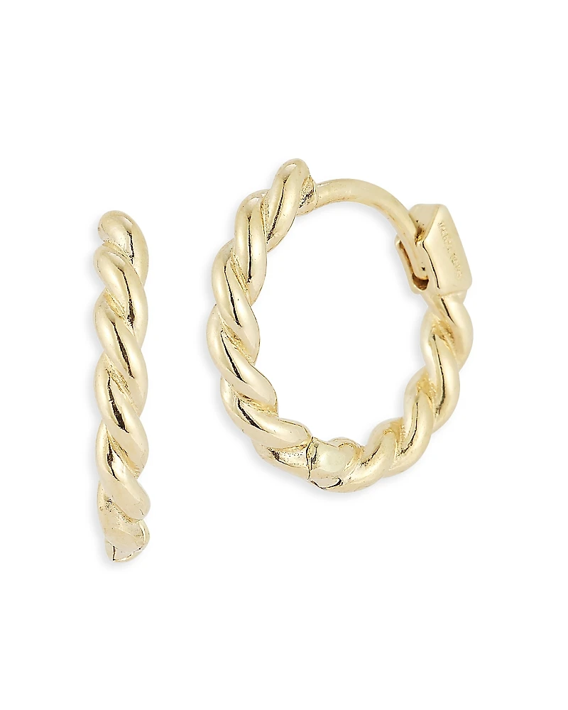 Bloomingdale's Fine Collection Twist Small Hoop Earrings
