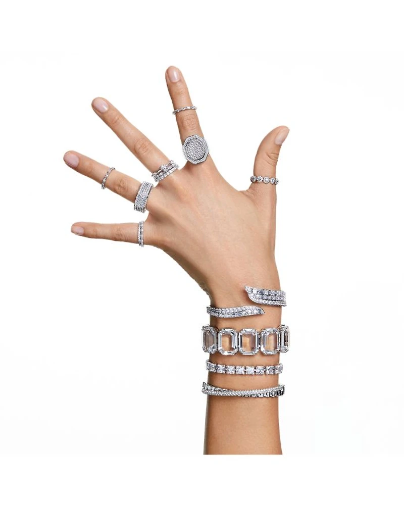 Matrix Marquise Cut Stack Ring Rhodium Plated