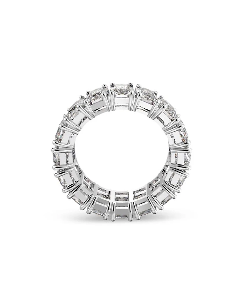 Matrix Rectangle Cut Ring Rhodium Plated