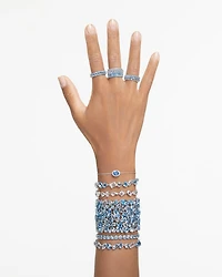 Gema Blue Crystal Mixed Cut Link Bracelet