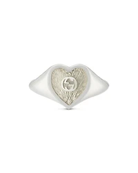 Sterling Silver Heart925 Interlocking G Ring Enamel Heart