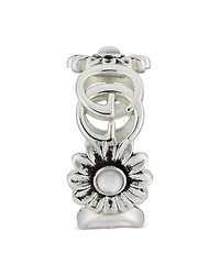 Sterling Silver Marmont Mother of Pearl Flower & Interlocking G Ring