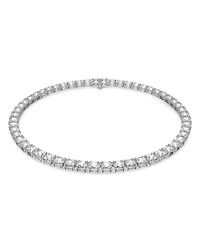 Matrix Square Cut All Around Collar Necklace in Rhodium Plated, 14.87"-16.5"