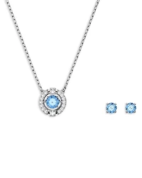 Una Pavé Pendant Necklace & Stud Earrings Set
