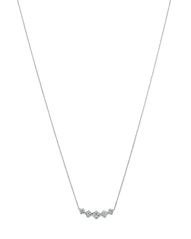 Bloomingdale's Fine Collection Diamond Clover Bar Necklace