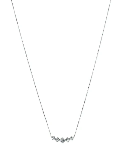 Bloomingdale's Fine Collection Diamond Clover Bar Necklace