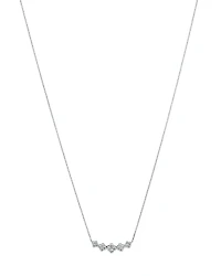 Bloomingdale's Fine Collection Diamond Clover Bar Necklace