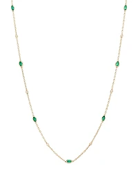 Bloomingdale's Fine Collection Emerald & Diamond Station Necklace
