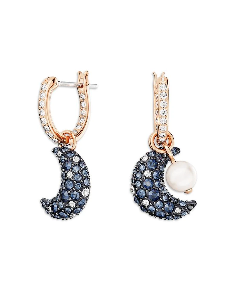 Sublima Pavé Crescent Drop Earrings