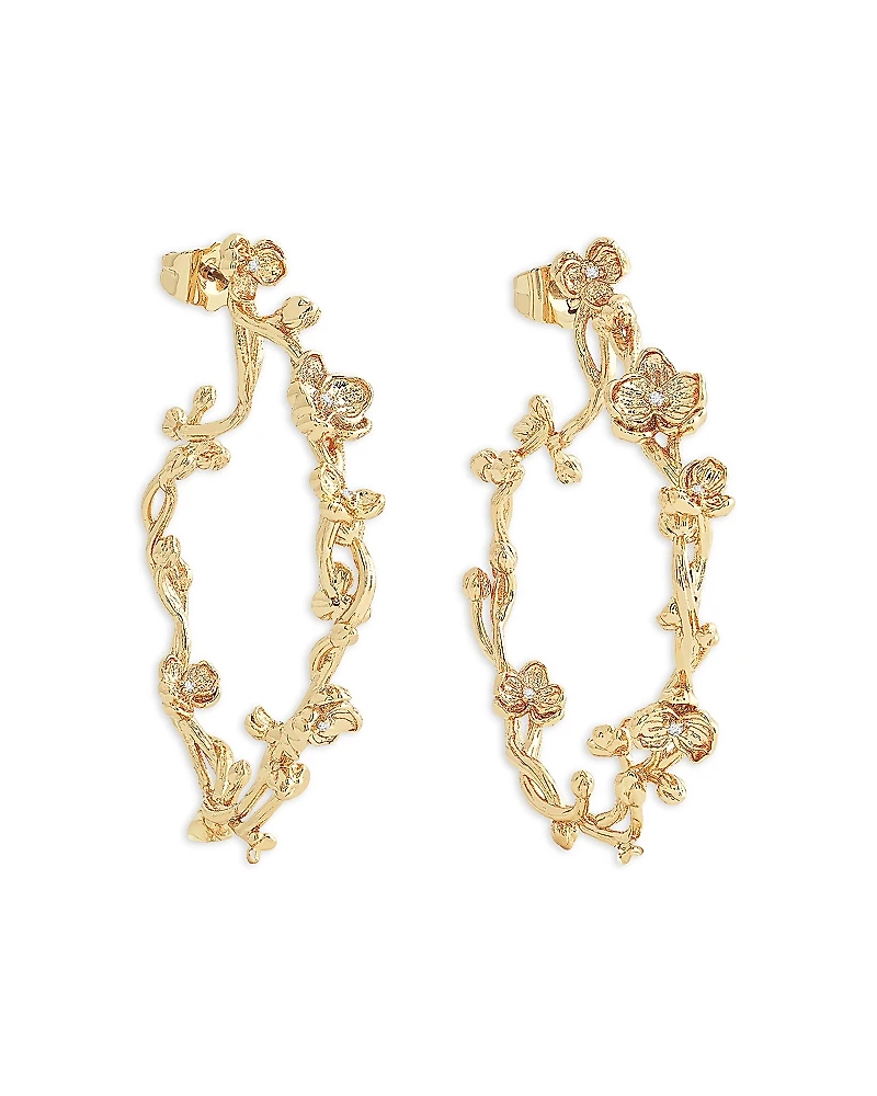 Anabel Aram Orchid Hoop Earrings
