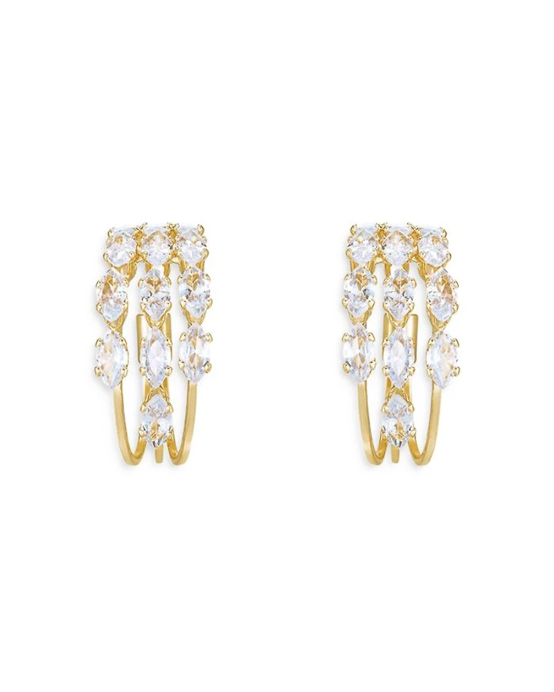 Multi Cubic Zirconia Hoop Earrings