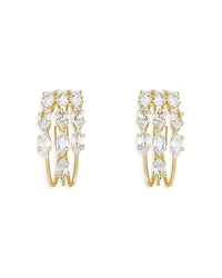 Multi Cubic Zirconia Hoop Earrings