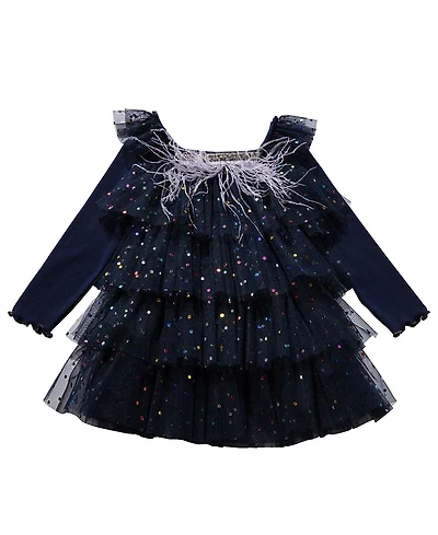 Petite Hailey Girls Dot Layered Tutu Dress - Little Kid, Big Kid