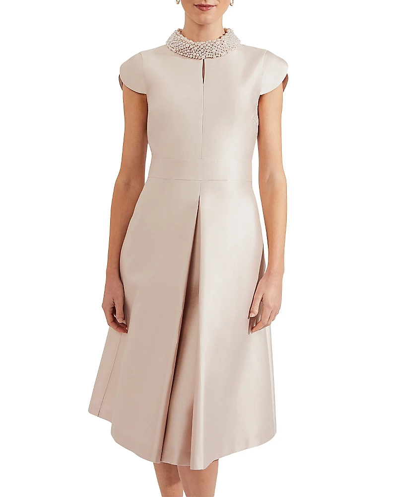 Hobbs London Marcella Embellished Neck Dress