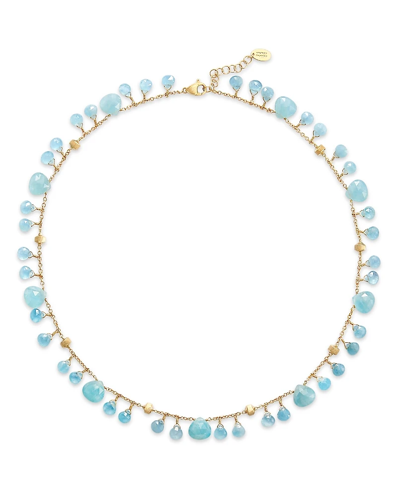 Marco Bicego 18K Yellow Gold Paradise Aquamarine Dangle Collar Necklace, 16.5 - Exclusive