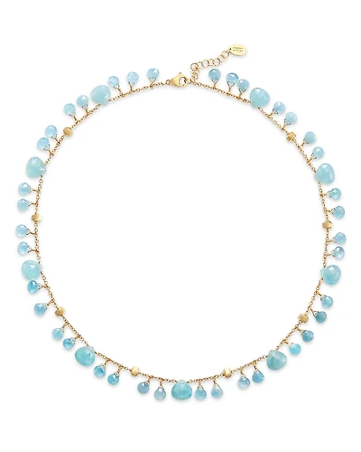 Marco Bicego 18K Yellow Gold Paradise Aquamarine Dangle Collar Necklace, 16.5 - Exclusive
