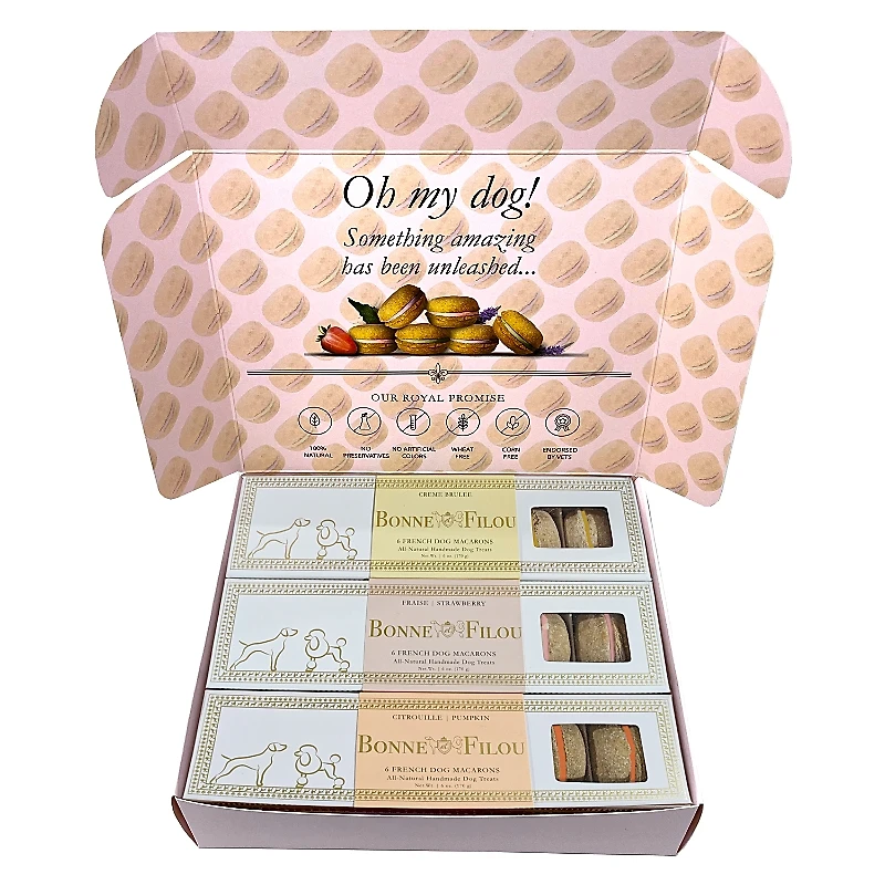 Bonne et Filou Combo Gift Pack of Dog Macarons, 18 Count
