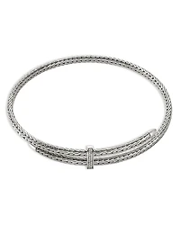 John Hardy Sterling Silver Diamond Pave Spear Coil Choker