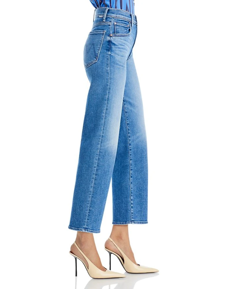 the Lil' Zip Rambler Petites Flood High Rise Cropped Straight Jeans Out of Blue